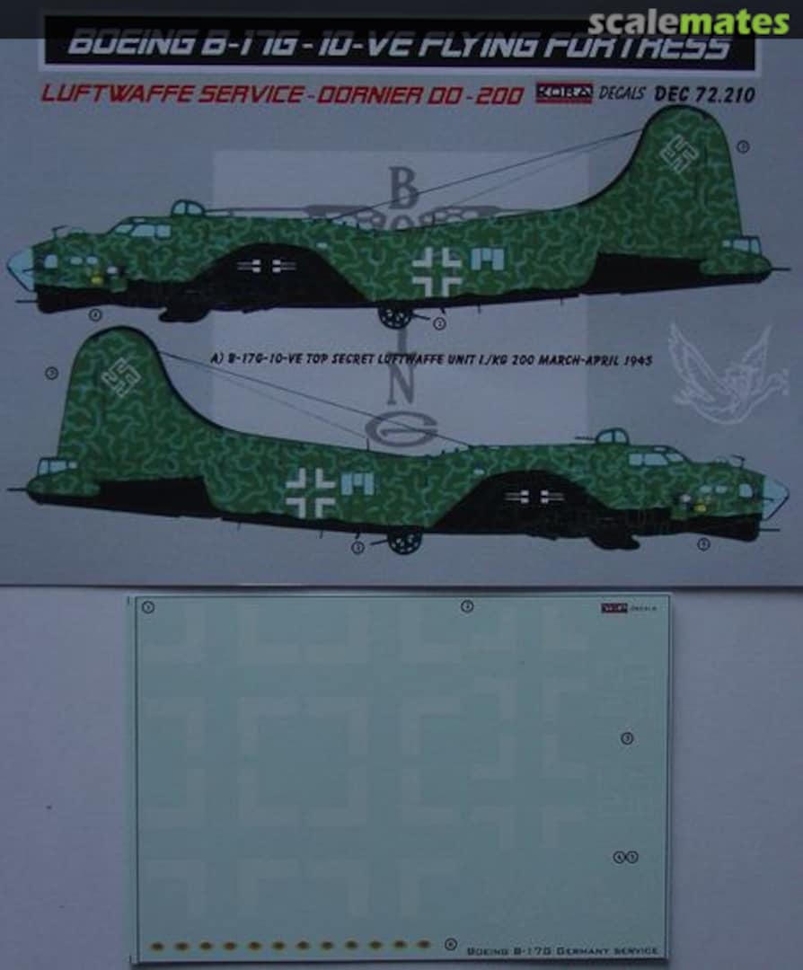 Boxart Boeing B-17G-10-VE Flying Fortress DEC72210 Kora Models