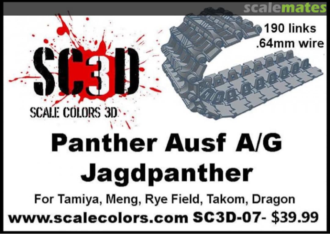 Boxart Panther A/G/Jagdpanther workable track links SC3D-07 Scale Colors