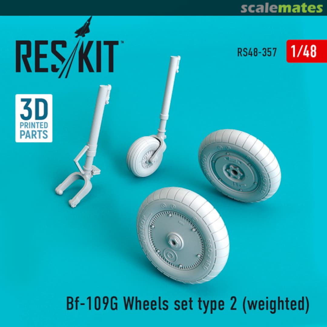 Boxart Bf-109G wheels set type 2 (weighted) RS48-0357 ResKit