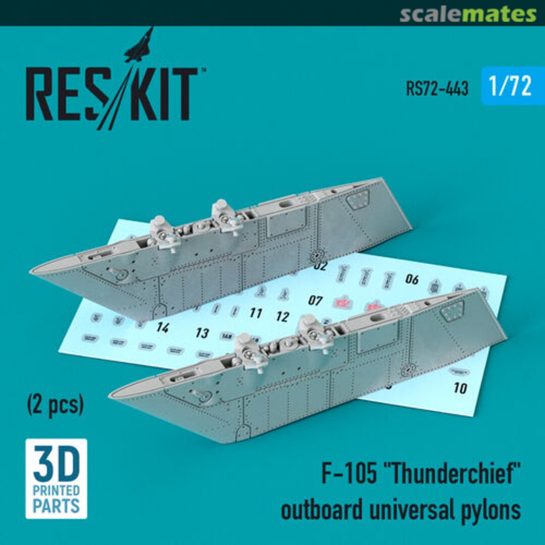 Boxart F-105 Thunderchief - Outboard Universal Pylons RS72-0443 ResKit