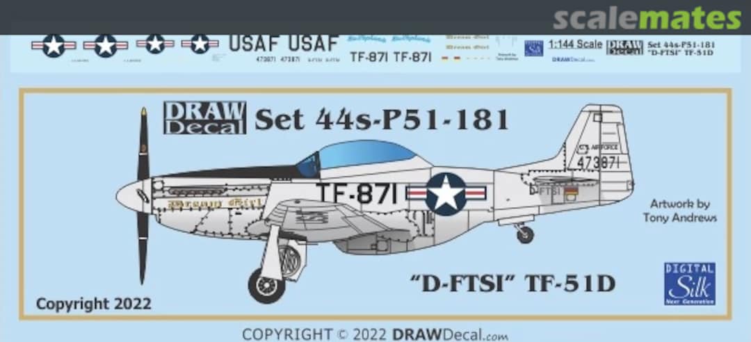 Boxart “TF-871” D-FTSI TF-51D 44-P51-181 Draw Decal