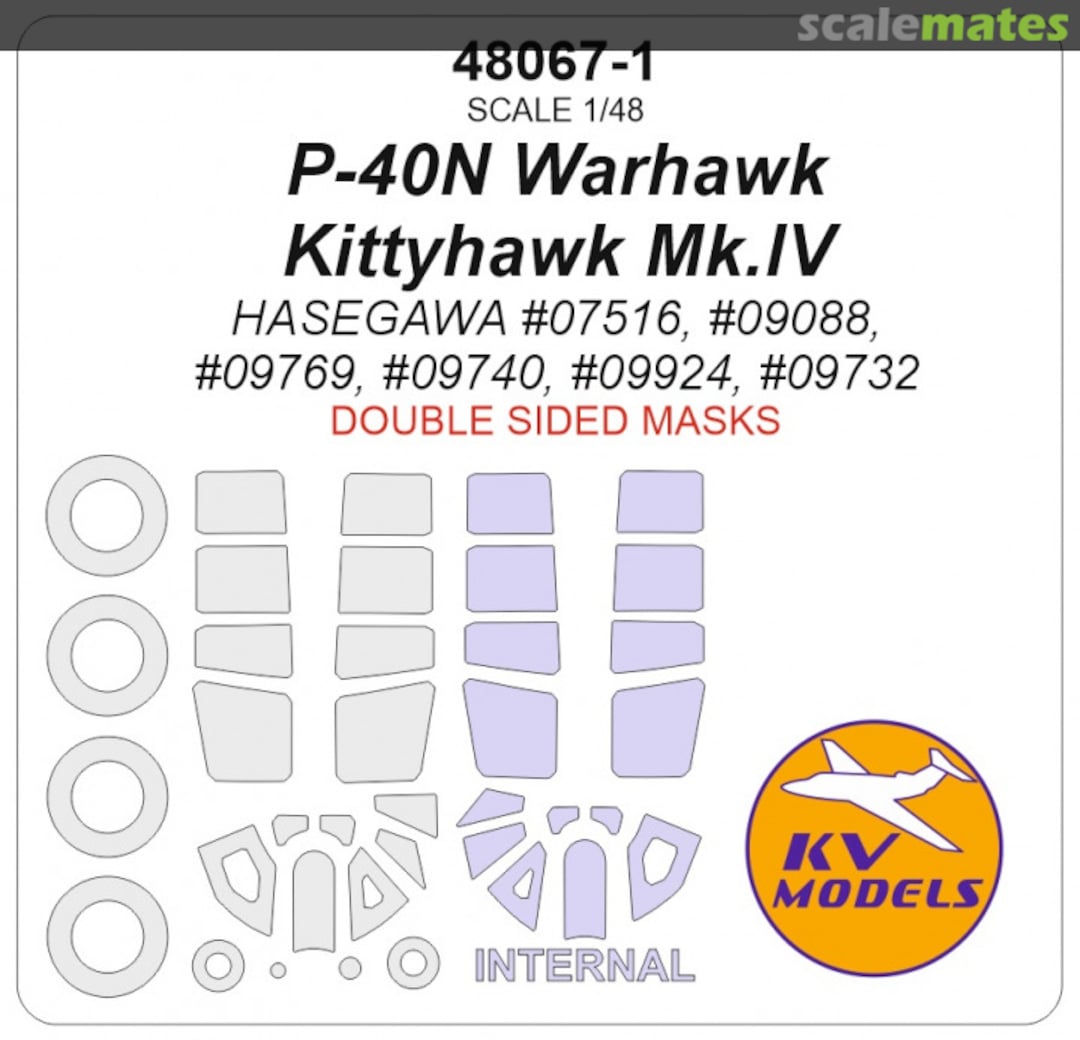 Boxart P-40N Warhawk / Kittyhawk Mk.IV (Double sided masks)  KV Models