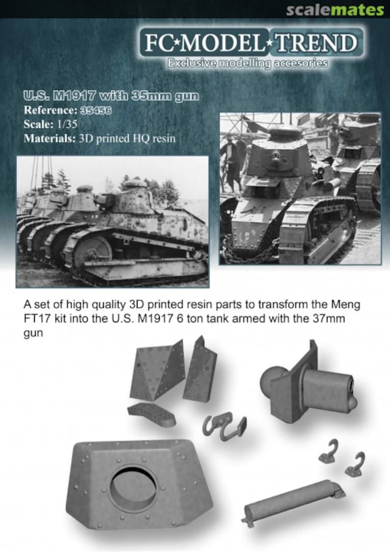 Boxart M1917 with 37mm M1916 gun 35456 FC Model Trend