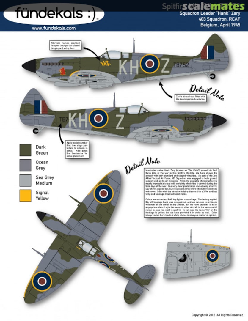 Boxart Spitfire Mk XVI, TB752  fündekals