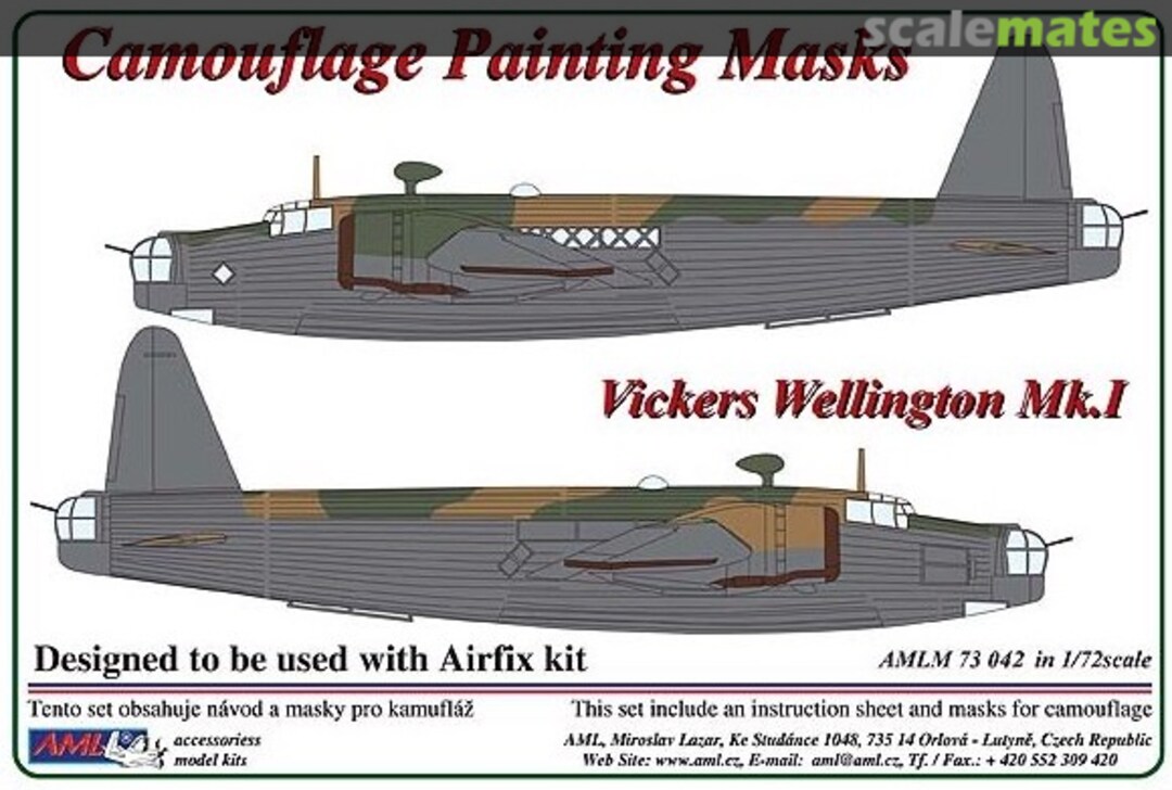 Boxart Vickers Wellington Mk.1 Camouflage Painting Mask AMLM 73 042 AML