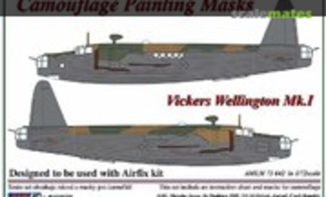 1:72 Vickers Wellington Mk.1 Camouflage Painting Mask (AML AMLM 73 042)