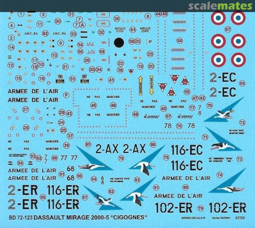 Boxart Dassault Mirage 2000-5F 'Cigognes' BD 72-123 Berna Decals