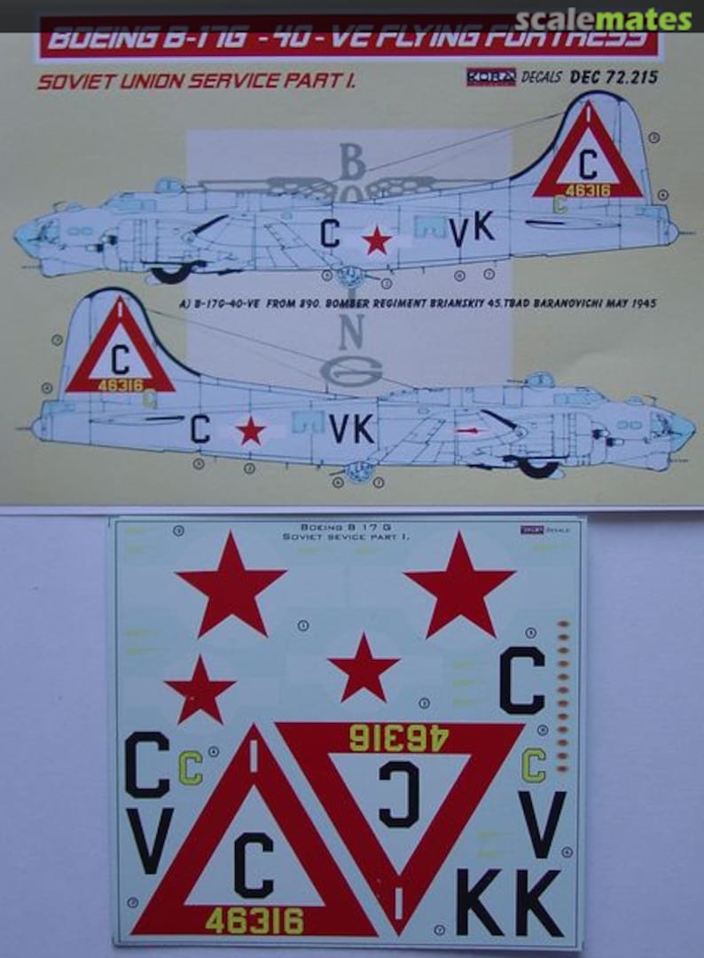 Boxart Boeing B-17G-40-VE Flying Fortress DEC72215 Kora Models