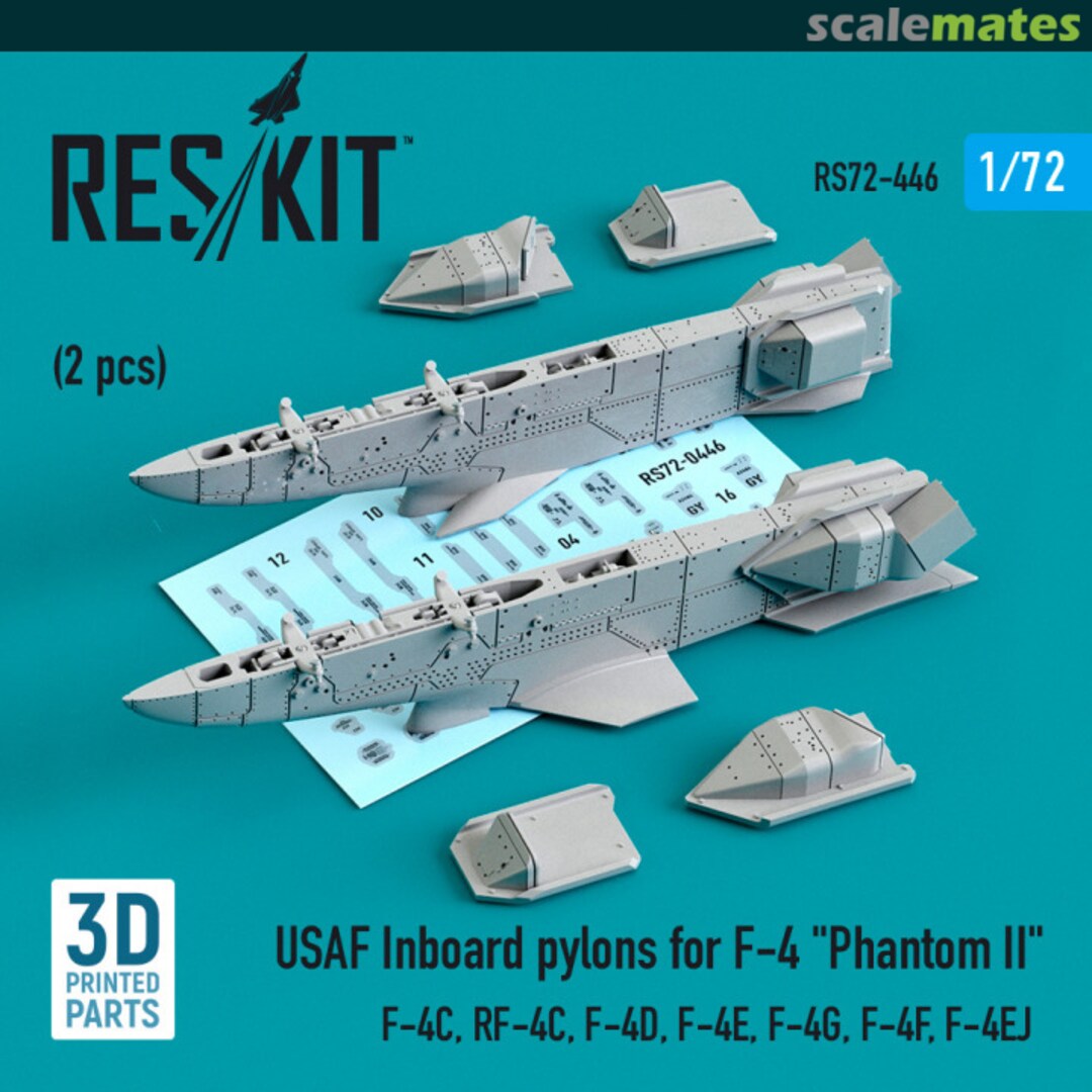 Boxart USAF Inboard pylons for F-4 Phantom II (2 pcs.) (F-4С, RF-4С, F-4D, F-4Е, F-4G, F-4F, F-4EJ) RS72-0446 ResKit