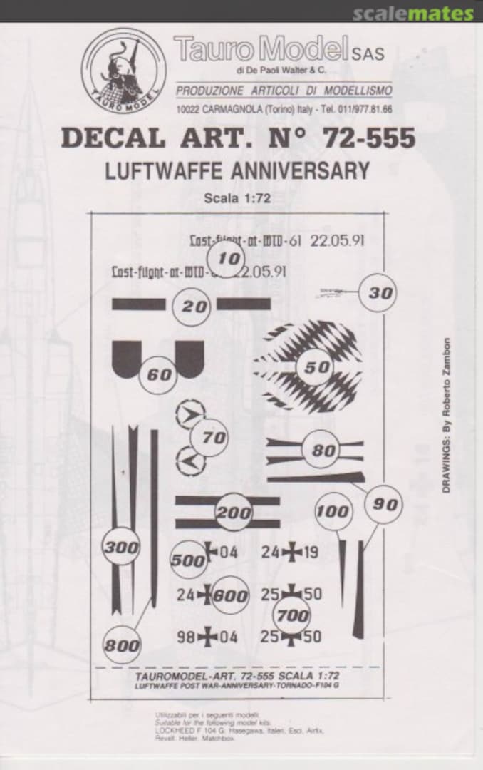 Boxart Luftwaffe Anniversary 72-555 Tauro Model