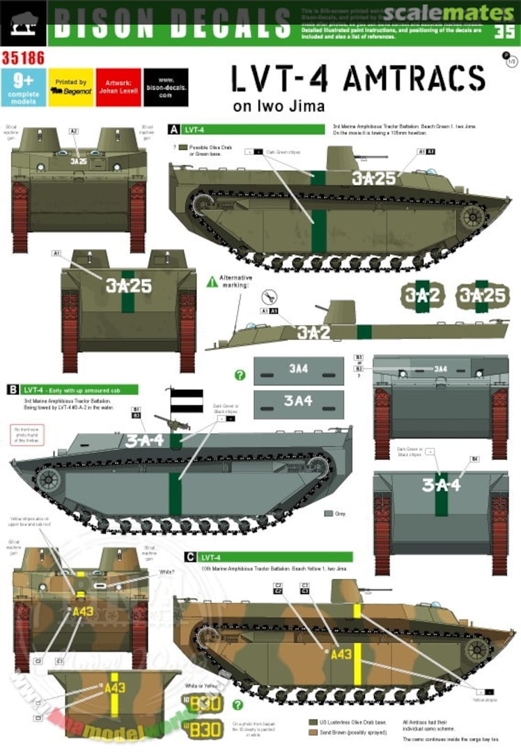 Boxart LVT-4 on Iwo Jima 35186 Bison Decals