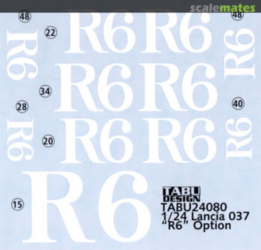 Boxart Lancia 037 "R6" Option Decal (Hasegawa) 24080 Tabu Design