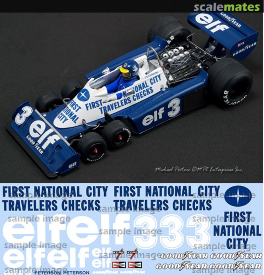 Boxart Tyrrell-Ford P34 "FIRST NATIONAL CITY TRAVELLER CHECKS"  Indycals