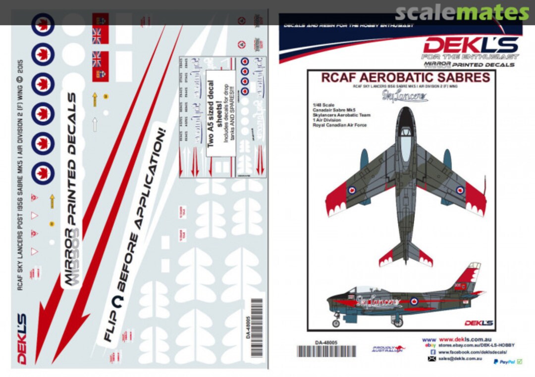 Boxart RCAF Aerobatic Sabres DA48005 DEKL's