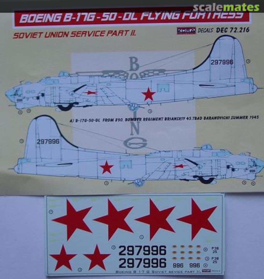 Boxart Boeing B-17G-50-DL Flying Fortress DEC72216 Kora Models