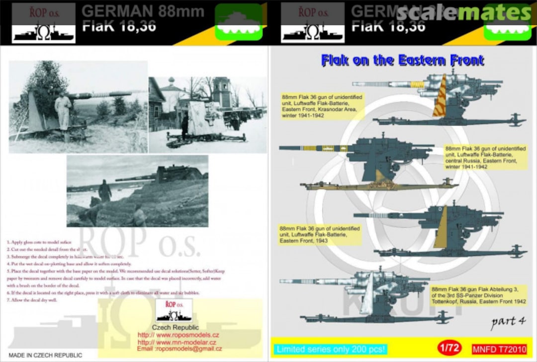 Boxart GERMAN 88MM FLAK 18,36 - FLAK ON THE EASTERN FRONT MNFDT72010 ROP o.s.