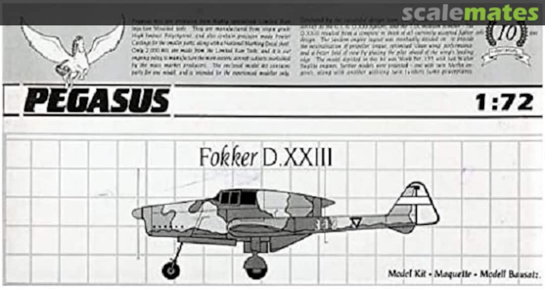 Boxart Fokker D.XXIII 4005 Pegasus