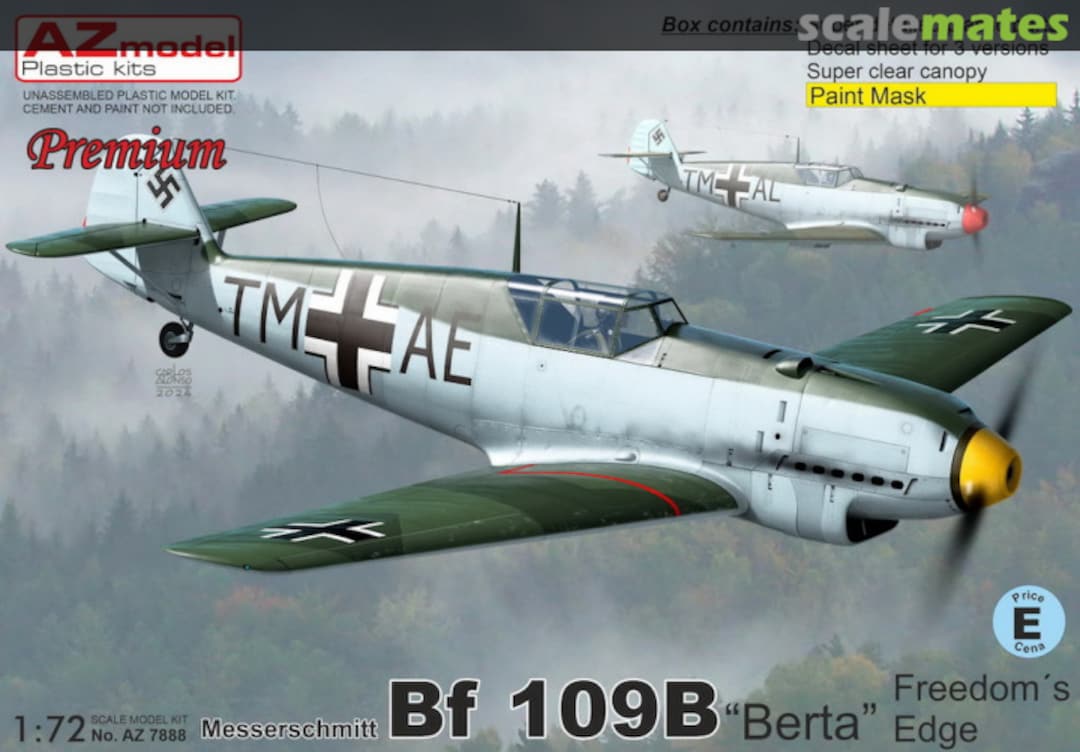 Boxart Messerschmitt Bf 109B "Berta" AZ7888 AZmodel