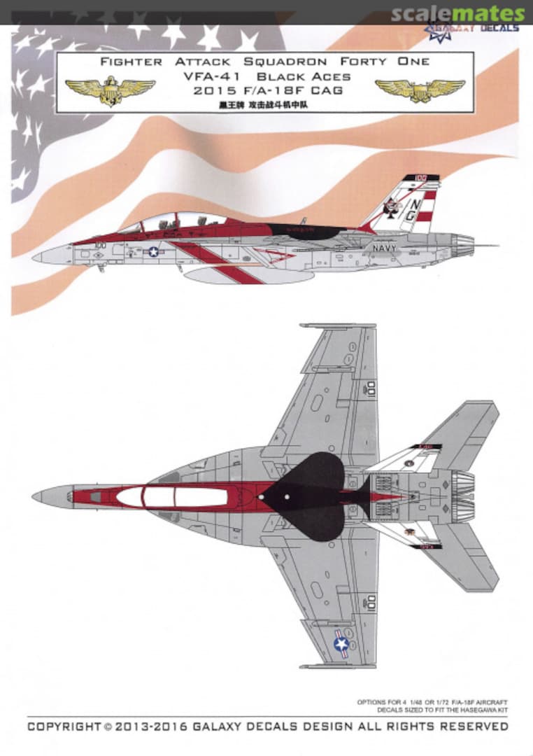 Boxart VFA-41 Black Aces 2015 F/A-18F CAG G48005 Galaxy Model