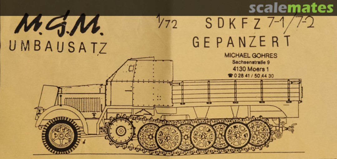 Boxart Sd.Kfz 7-1/7-2 Gepanzert  M.G.M.