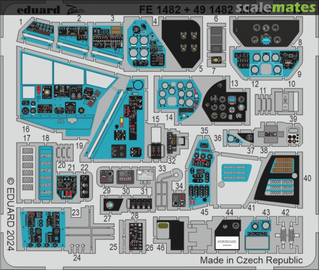 Boxart Mi-24P cockpit detail FE1482 Eduard