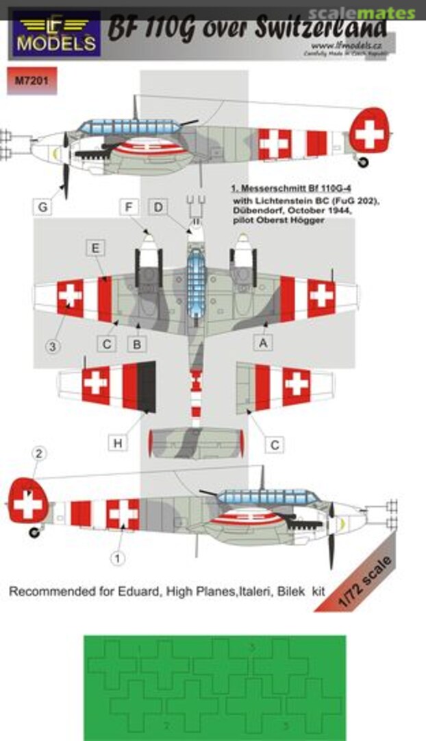 Boxart Bf 110G Over Switzerland M7201 LF Models