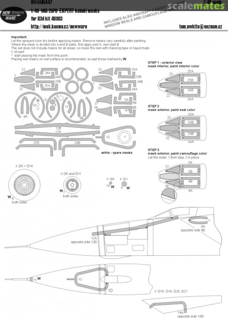 Boxart MiG-25PD EXPERT kabuki masks NWAM0447 New Ware