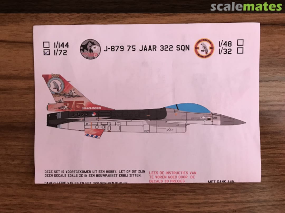 Boxart J-879 75 Jaar 322 Sqn J-879 AdKo model