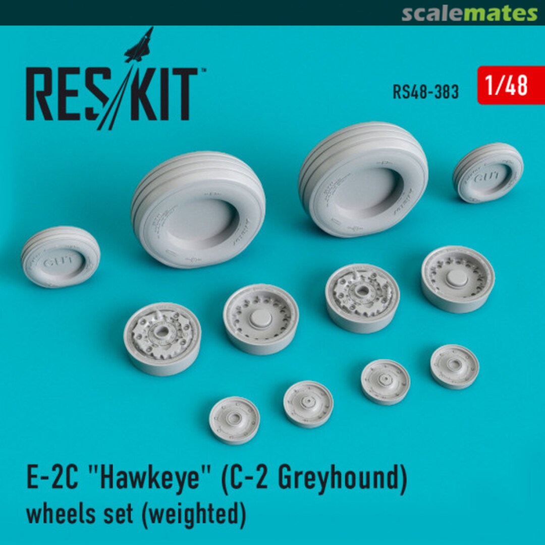 Boxart E-2C "HAWKEYE" (C-2 GREYHOUND) WHEELS SET (WEIGHTED) RS48-0383 ResKit