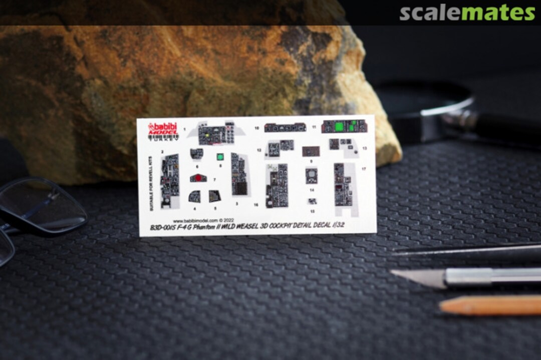 Boxart F-4G Phantom II Wild Weasel 3D Cockpit Decal Set B3D-0015 Babibi model