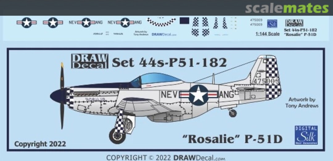 Boxart “Rosalie” P-51D 44-P51-182 Draw Decal