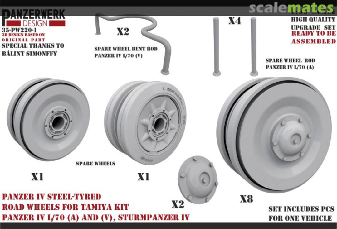 Boxart Panzer IV Steel-Tyred Road Wheels 35-PW220-1 Panzerwerk design