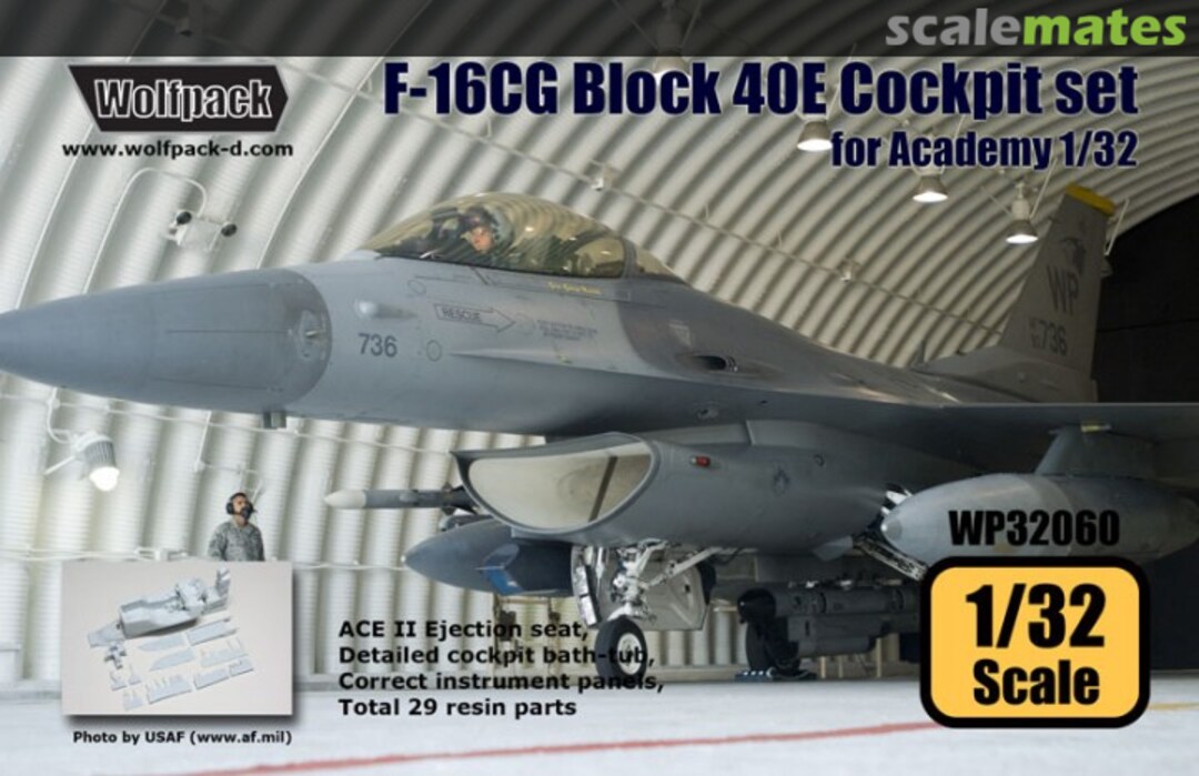 Boxart F-16CG Block 40E Falcon Cockpit Set WP32060 Wolfpack