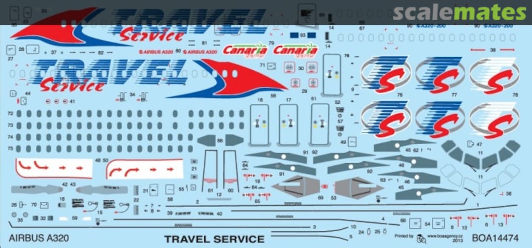 Boxart Airbus 320 travel Service BOA14474 BOA Decals