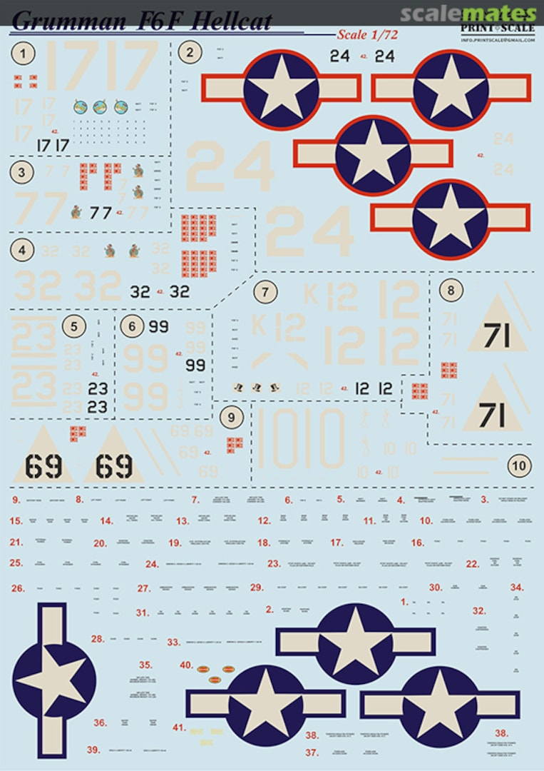 Boxart Grumman F6F Hellcat 72-452 Print Scale