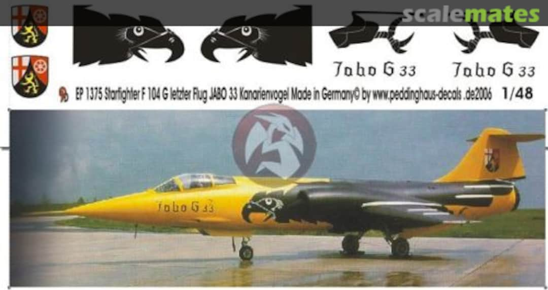 Boxart Starfighter Kanarienvogel Jabo 33 EP 1375 Peddinghaus-Decals