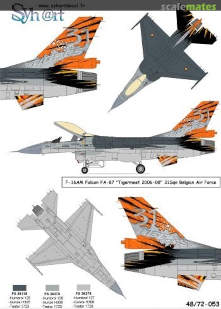 Boxart F-16AM Fighting Falcon 72-053 Syhart