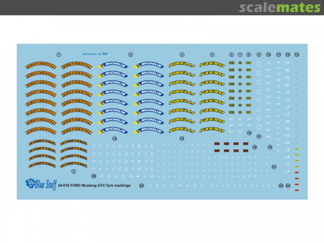Boxart Ford GT: tyre markings 24-018 Blue Stuff