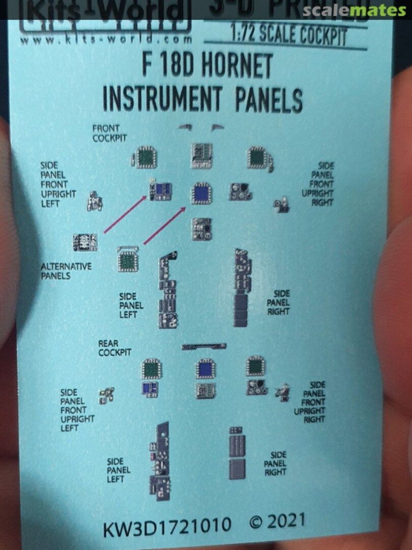 Boxart McDonnell Douglas F/A 18D Hornet (screens off) 3D Full colour Instrument Panels KW3D1721010 Kits-World