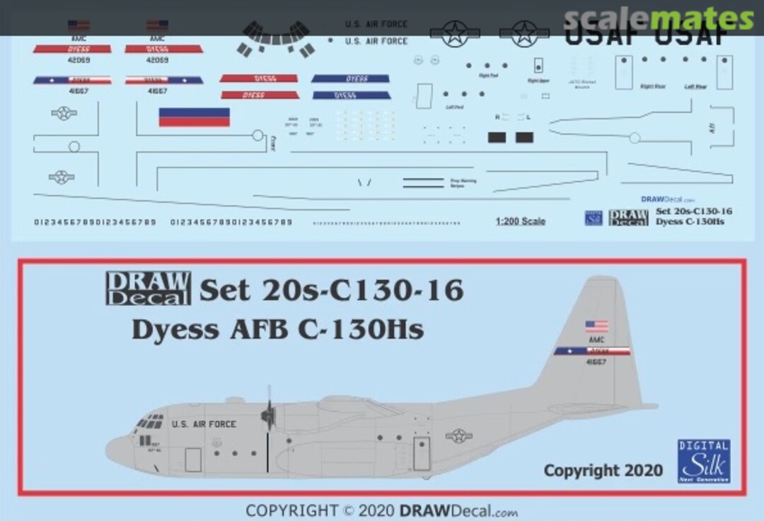 Boxart Dyess 317th AG C-130Hs 20s-C130-16 Draw Decal