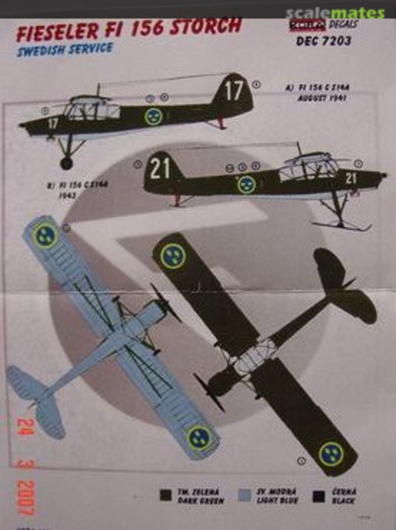 Boxart Fieseler Fi 156 Storch DEC7203 Kora Models