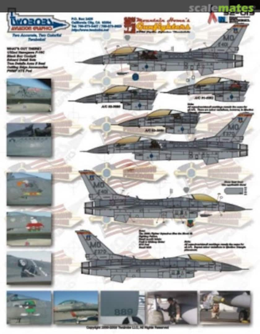 Boxart F-16C Mountian Home's Gunfighters 32-019 TwoBobs Aviation Graphics