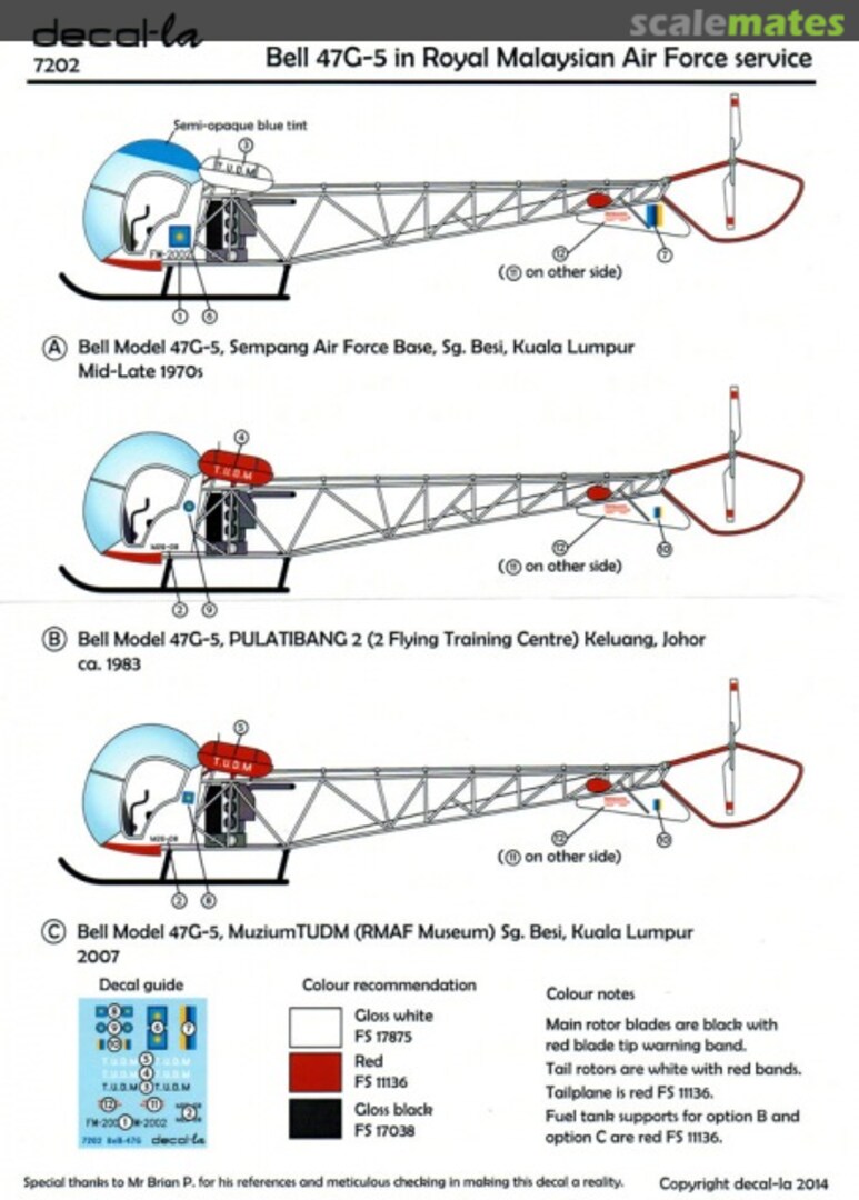 Boxart Bell 47G-5 7202 Decal-La