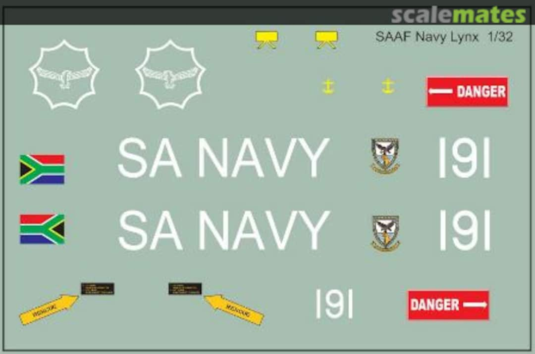 Boxart SAAF Navy Lynx MAV-320018 MAV Decals