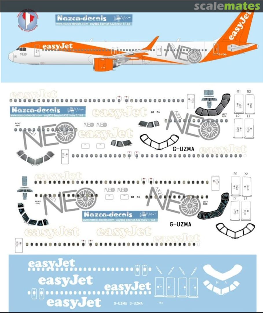 Boxart Easyjet A321neo ESY001 Nazca decals