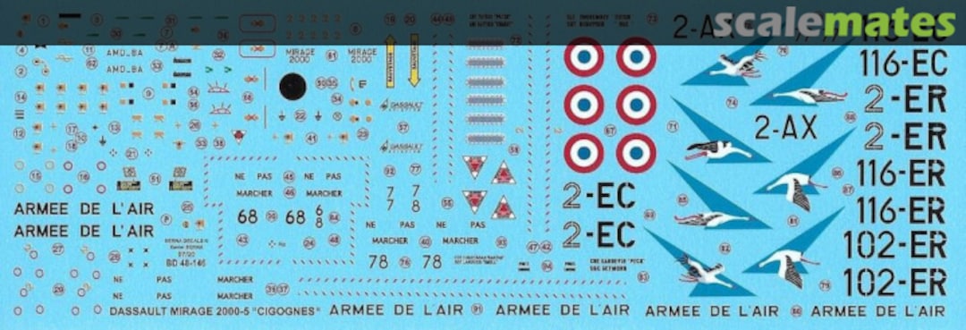 Boxart Mirage 2000-5F 'Cigognes' BD 48-146 Berna Decals