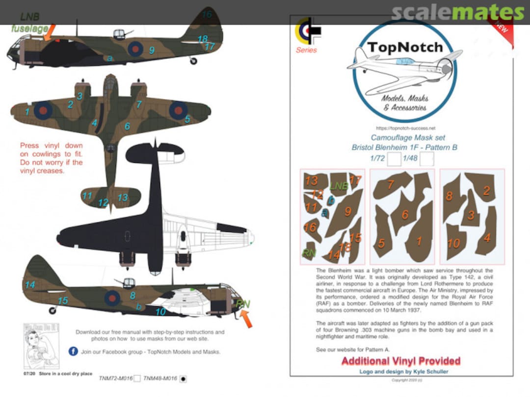 Boxart Bristol Blenheim Mk.IF - Pattern B TNM48-M016 TopNotch