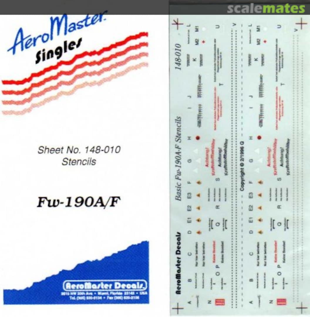 Boxart Focke-Wulf Fw 190 A/F Stencils 148-010 AeroMaster