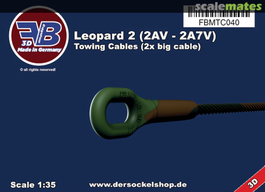 Boxart Leopard 2 (2AV - 2A7V), Towing Cables FBMTC040 FB Modelling