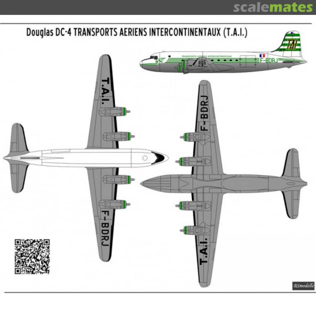 Boxart Douglas DC-4 TAI decal BSM720464 BSmodelle